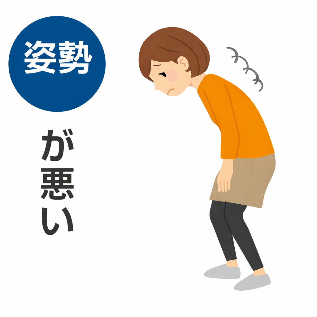 姿勢が悪いイメージ